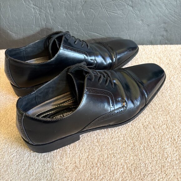 Stacy Adams Abbott Cap Toe Oxford Dress Shoes Black Leather Men's Size 13W - Picture 3 of 10